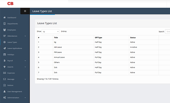 website design & development HR Payroll Software LeaveType